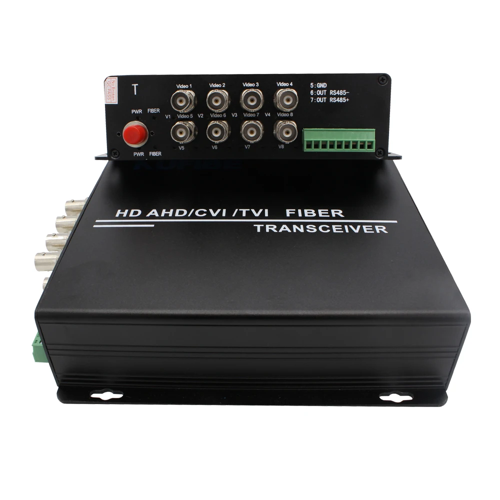 1080P Digital HD TVI/CVI/AHD 8CH Fiber Video Converter Transmitter Receiver Single fiber SM 1310nm/1550nm FC 20km