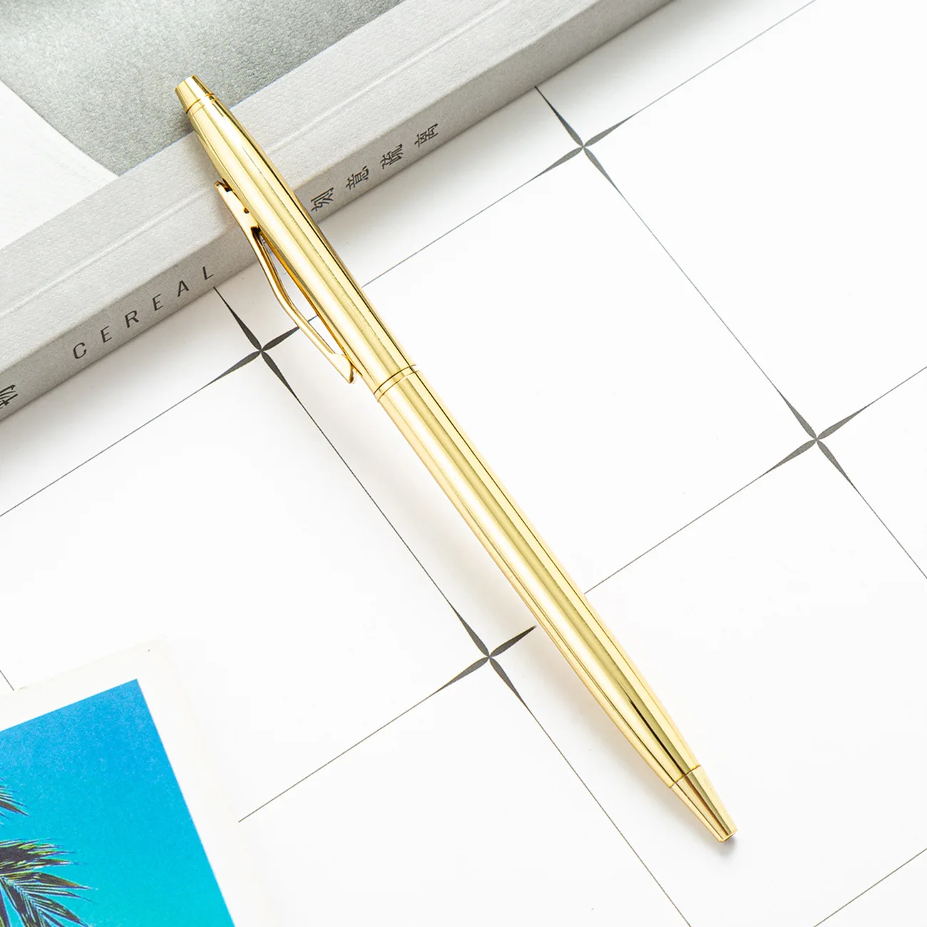 High Quality Ballpoint Metal Pen Promotional Novelty Luxury Metal Colored Pen Office Supplies Stationery Hotel Ballpoint Pen