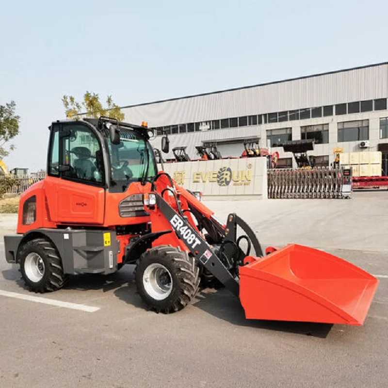 Everun ER408T 0.8ton CE Approved machine with quick hitch EPA EURO hydraulic Front End Mini Wheel Loader