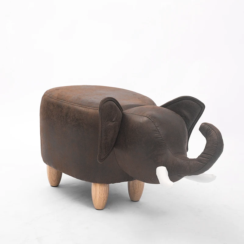 Wooden Leg Upholstered Round Pouffe foot slave worship mistress footstool Factory Price leather chair with footstool