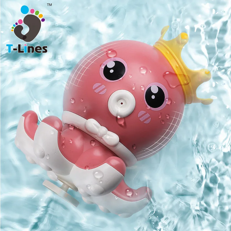 Wholesale plastic octopus spray water bathing game sprinkling bath toy for babies