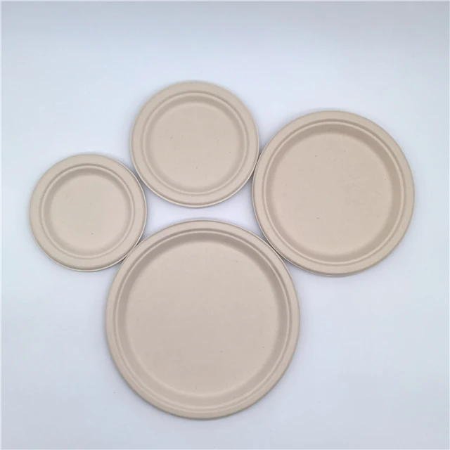 ECO Green Disposable Biodegradable Plates Sugarcane Bagasse Paper Pulp Plates