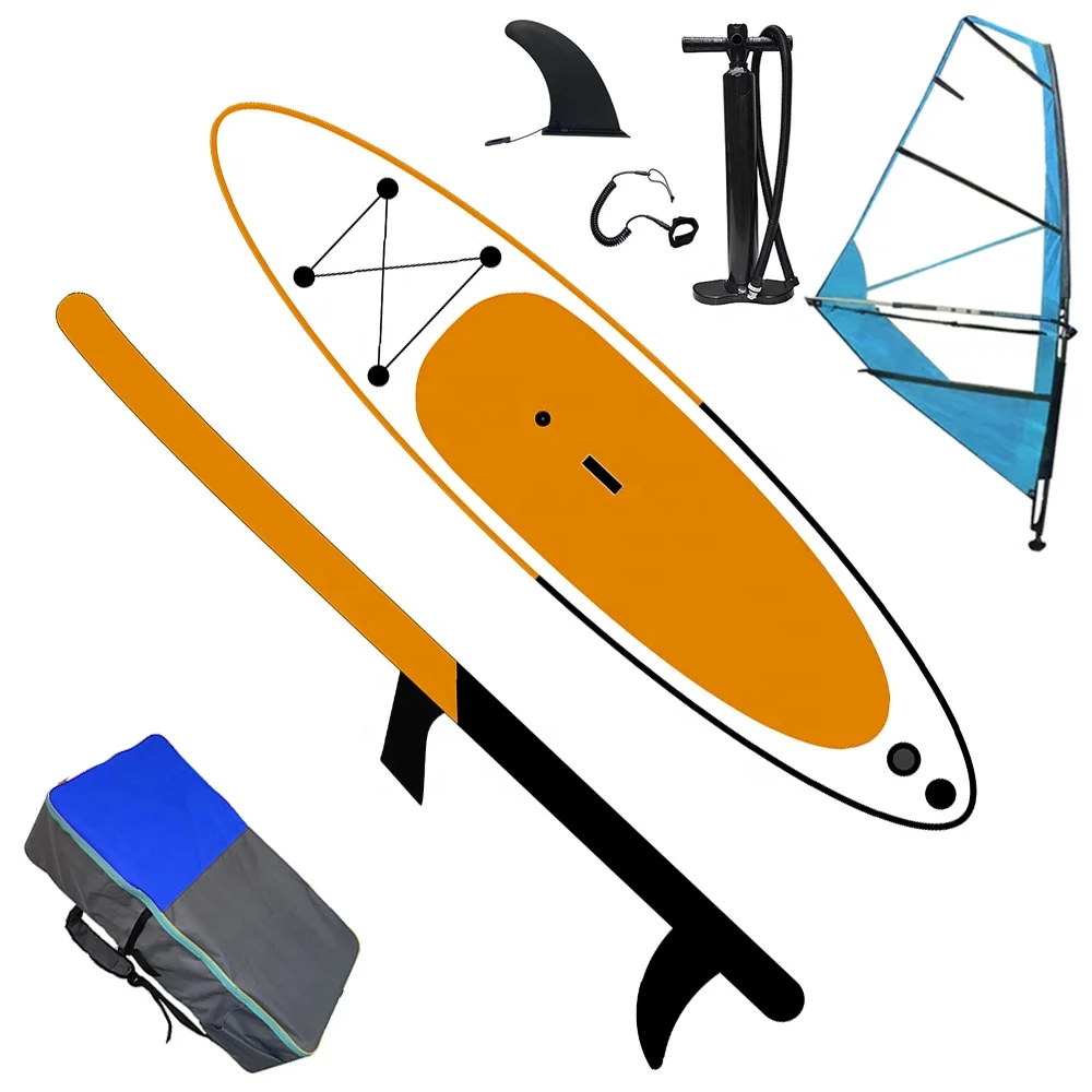 BSCI / EN Wholesale China manufacturer PLUS TECH inflatable stand up paddle board windsurf board with sail isup