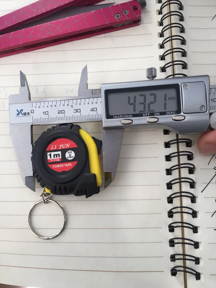 Factory Custom Promotional Gift Mini 1m Measuring Tape Key Chains Plastic Tape Measure Keychain