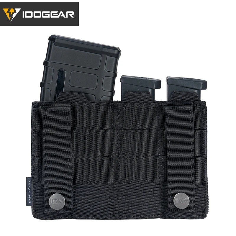 IDOGEAR Laser Cutting 500D NylonTriple Mag Pouch Tactical Pouch Open Top MOLLE Magazine Pouch for 5.56mm 9mm Mags