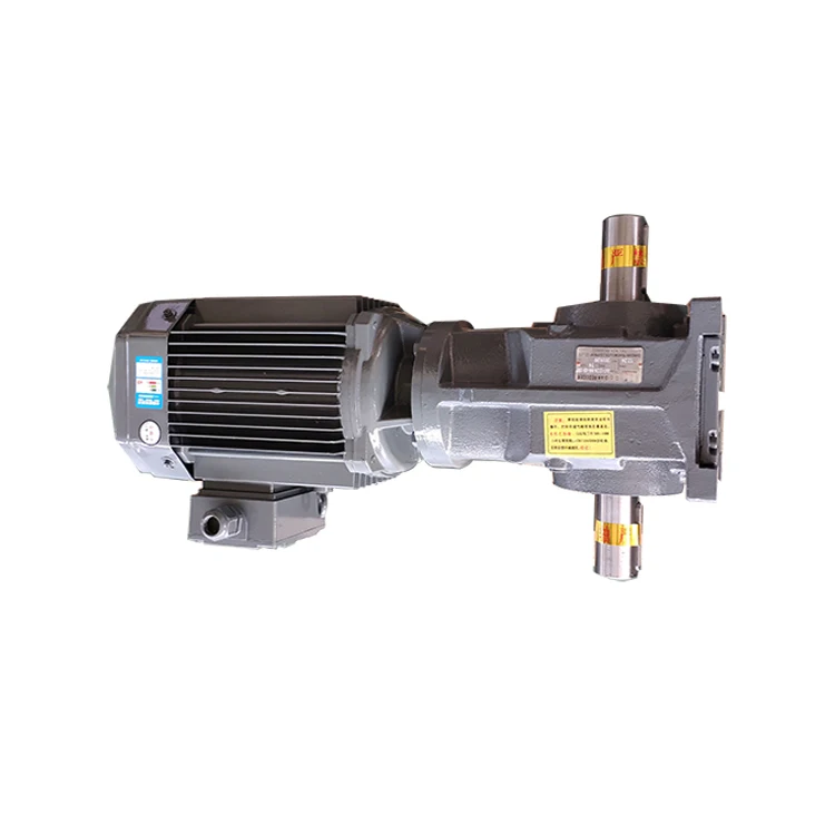 double shaft output bevel gear box motor