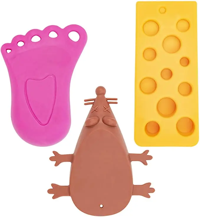 YDS Cartoon Door Stop Wedge Security Door Stops Cheese Mouse Foot Novelty Door Stopper Set Funny Wedge