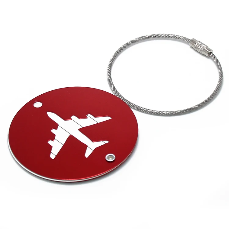 Round Aluminum Metal Luggage Tag Travel Label ID Name Address Suitcase Identify Tag Accessories Blank ECO Friendly Luggage Tag