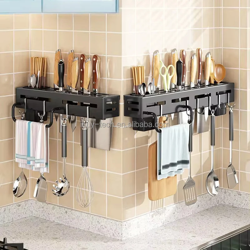 Punch-free knife multifunctional rack wall-mounted kitchen thickened knife kitchenware storage rack
