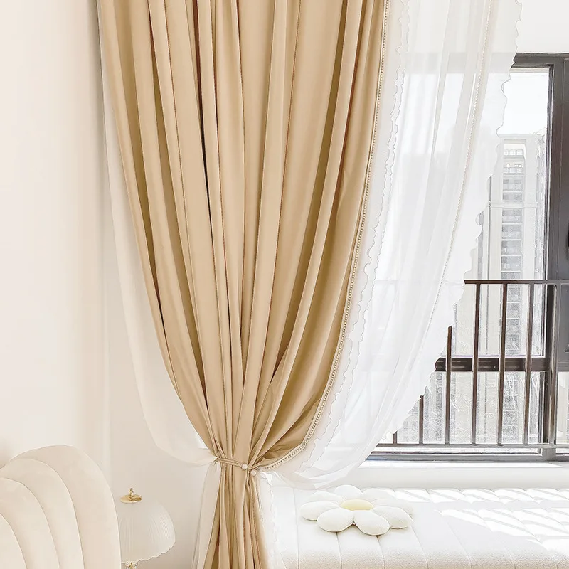 Hot sale bohemian style living room curtains fashion luxury window curtains living room stitching blackout curtains