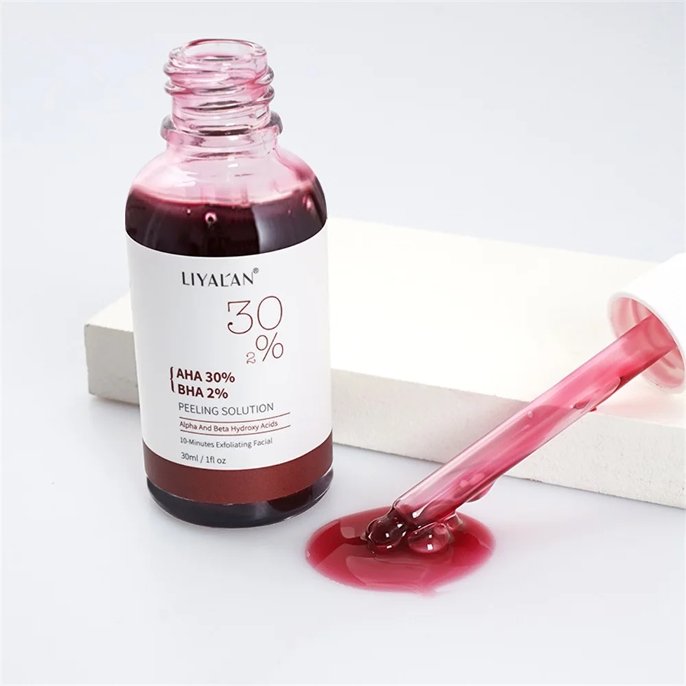 Skin Care Face Serum New Private Logo Natural Organic AHA 30% BHA 2% Peeling Solution Exfoliator Facial Serum