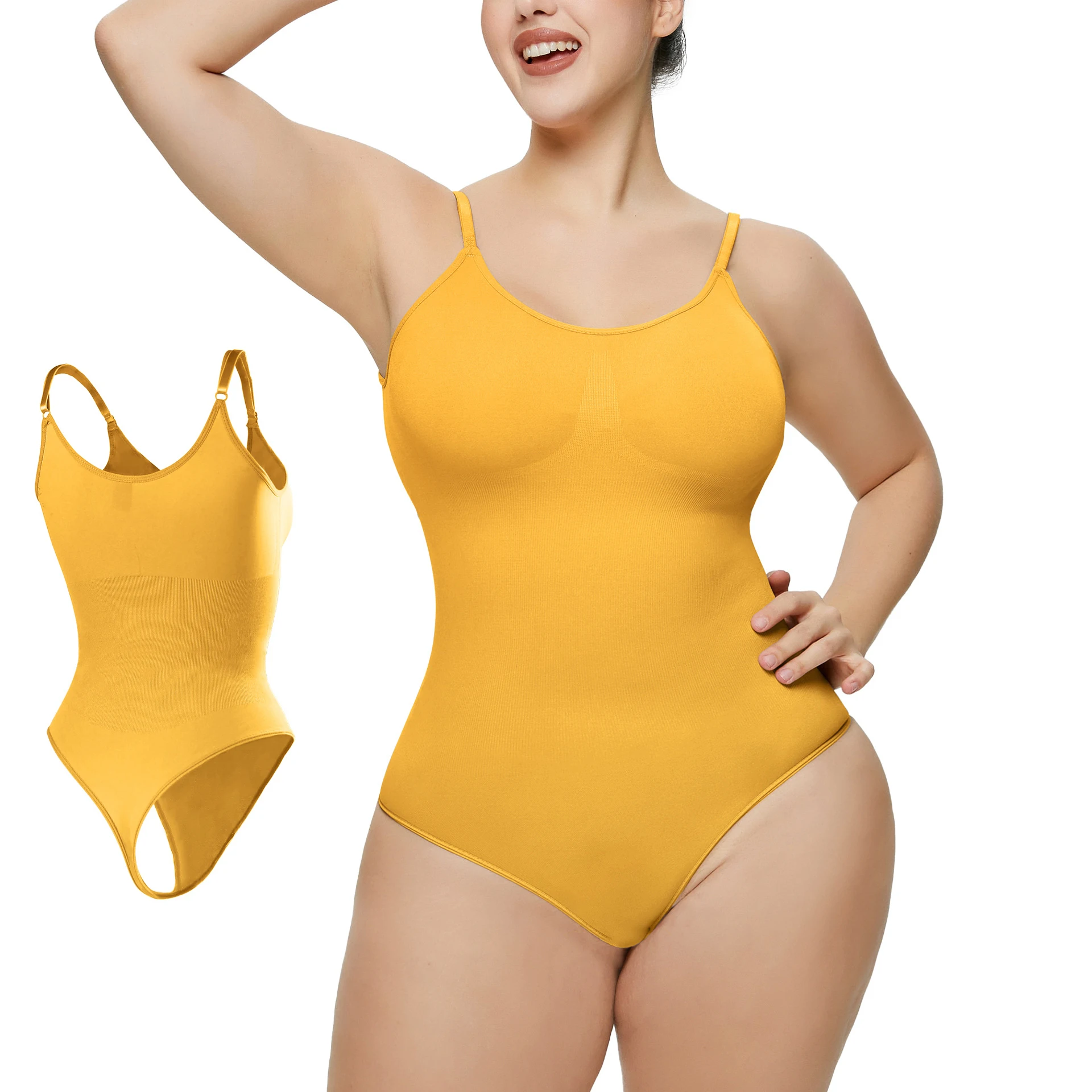 Seamless Bodysuit Women Top Tummy Control Shapewear Seamless Sculpting Thong Body Shaper