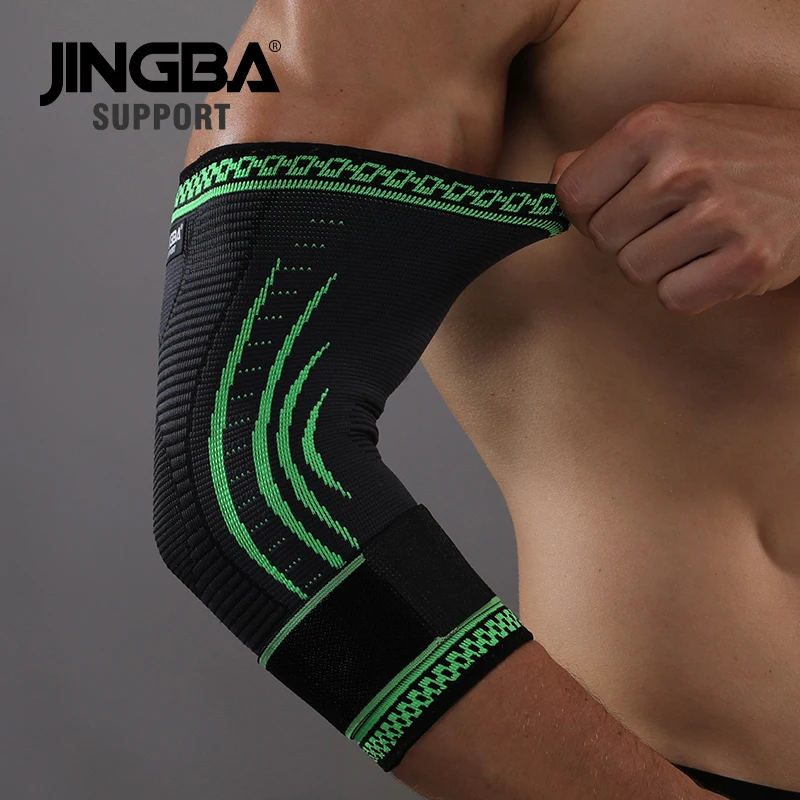 JINGBA Wholesale  Elastic Arm Sleeve Tennis 3D Knitting Outdoor Sports  Elbow Brace Football Elbow pads gym Elbow Sleeves