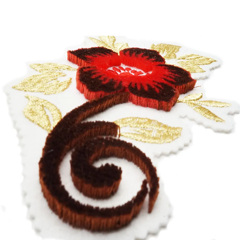 wholesale embroidered patches flower embroidery patch custom Toothbrush embroidery patch