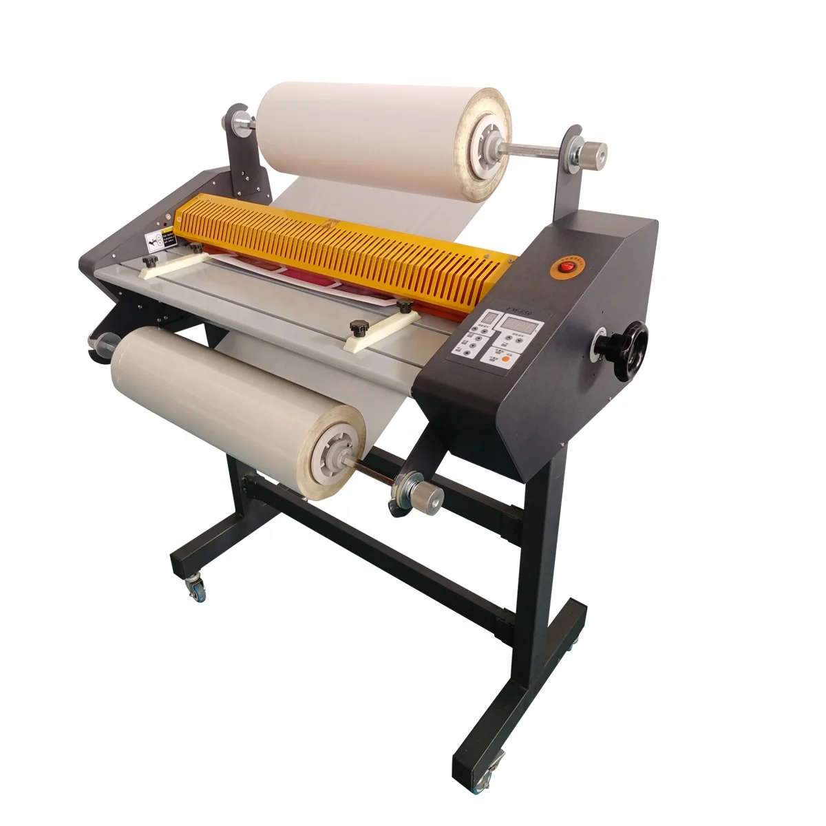 QK-FM480 A2 size 480mm hot and cold double  side  roll laminating machine/ hot roll laminator