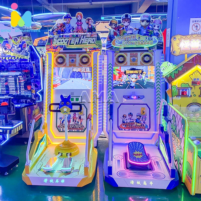 AMA Coin-operated Kids Lottery Machine Skate Board USA Racing Car All Games Arcade Game Machine