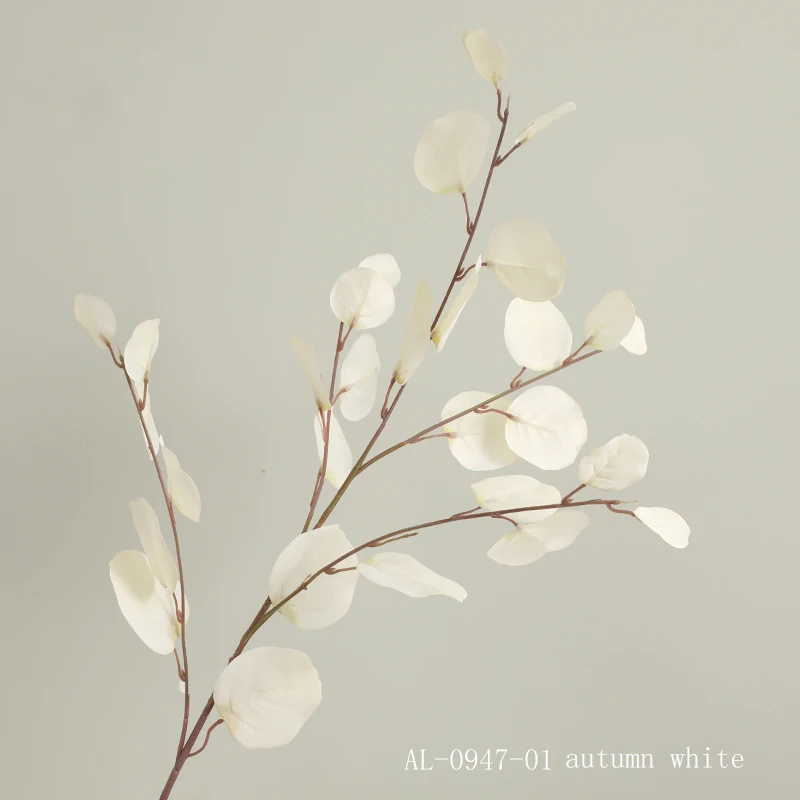 AL-0947 Simulated Eucalyptus Flower Single Branch Apple Leaf Ins Style Hotel Wedding Decoration Artificial Autumn Plant Leaf