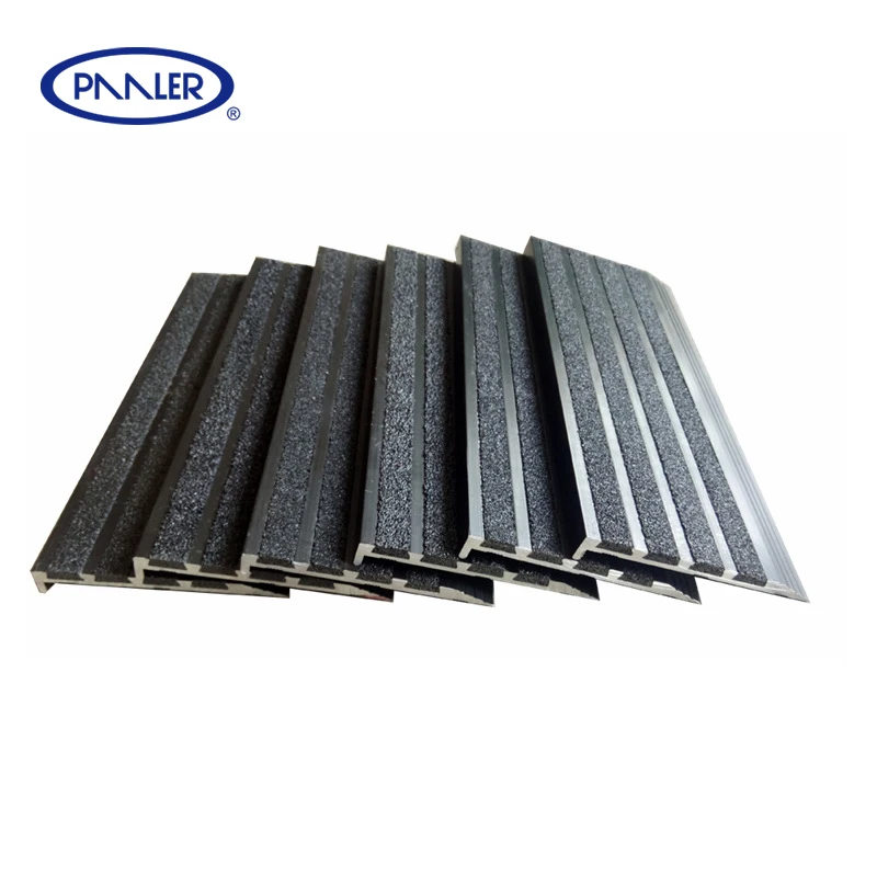 Factory Wholesale Anti Slip Emery Metal Stair Parts Edging Strip Stair Nose Aluminum Stair Nosing For Step Safety