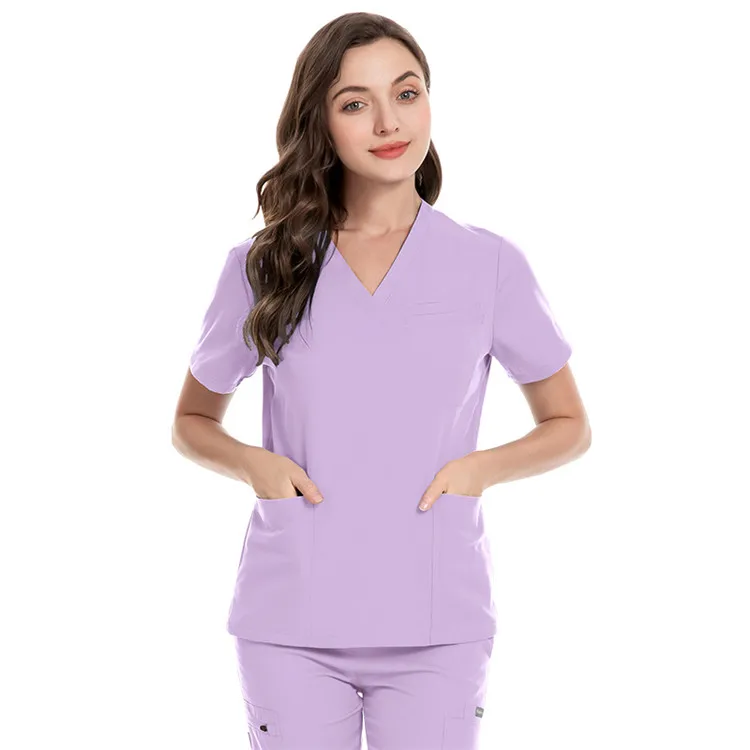 stretch unisex oem logo custom top jogger pant nurse doctor beauty hospital surgical medical workwear uniform scrub scrubs set