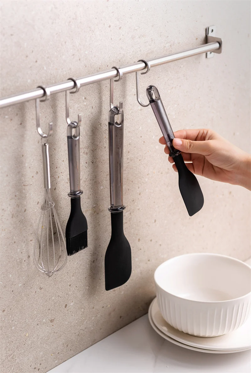 Pinmoo Kitchen Gadgets Tools Kitchenware Spatula Silicone Cooking Utensils Set Heat Resistant Silicone Spatula for BBQ