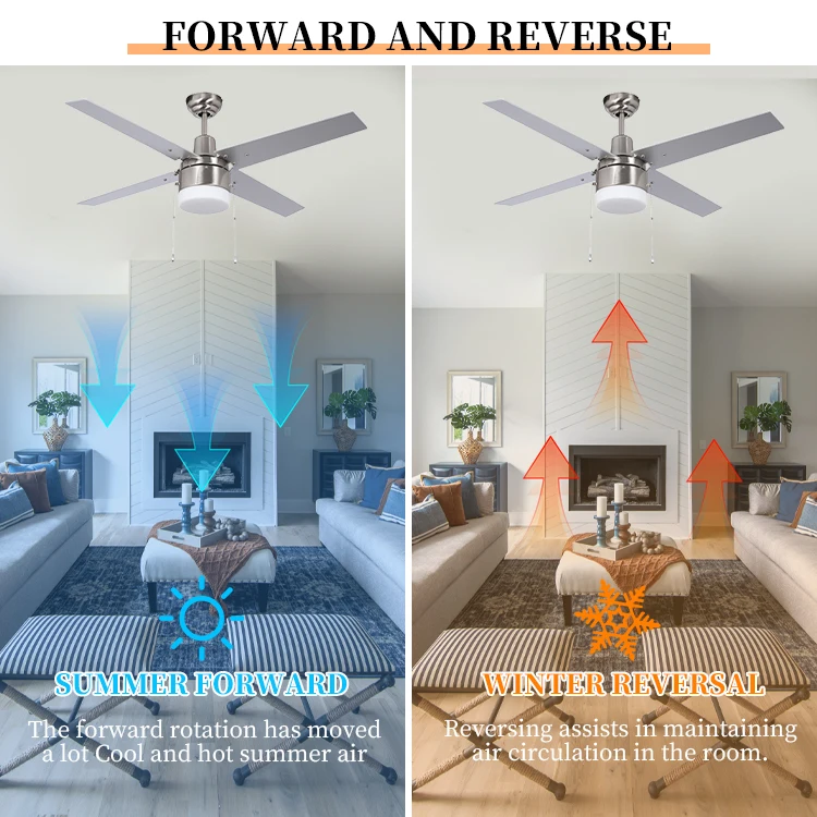 48 Inch Four-blades Ceiling Fan with light