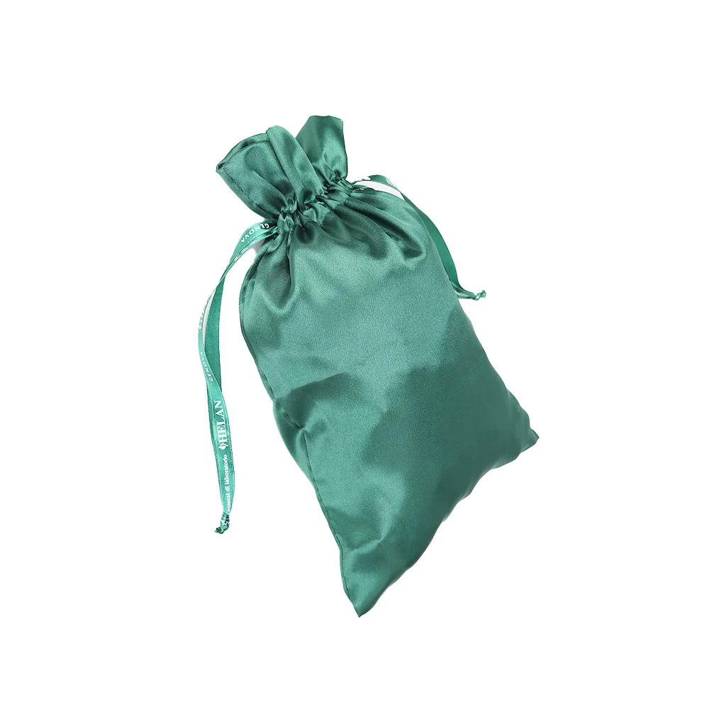 Thickened 100% Polyester Green Fabric 10*14cm Large Luxury Drawstring Bag Jewelry Satin Pouch