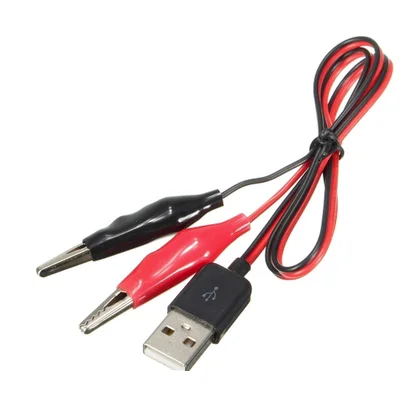 Crocodile test clip to USB power adapter with clip power test Hong hei xian crocodile test cable