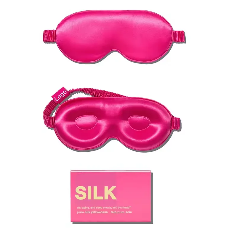 Custom Luxury Travel 3D Sleep Eye Mask Silk Black Night Eye Sleeping Mask