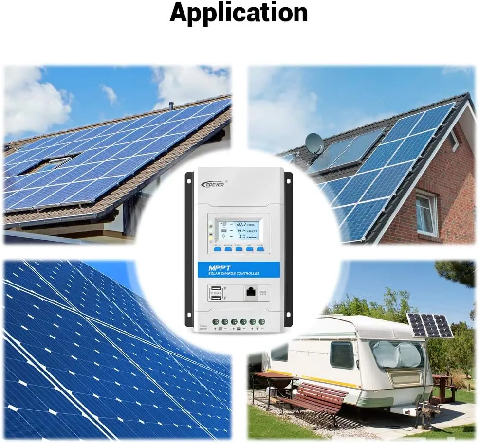 epever 10a solar panel voltage regulator 12v/24v solar power controller triron1206n mppt solar charge controller
