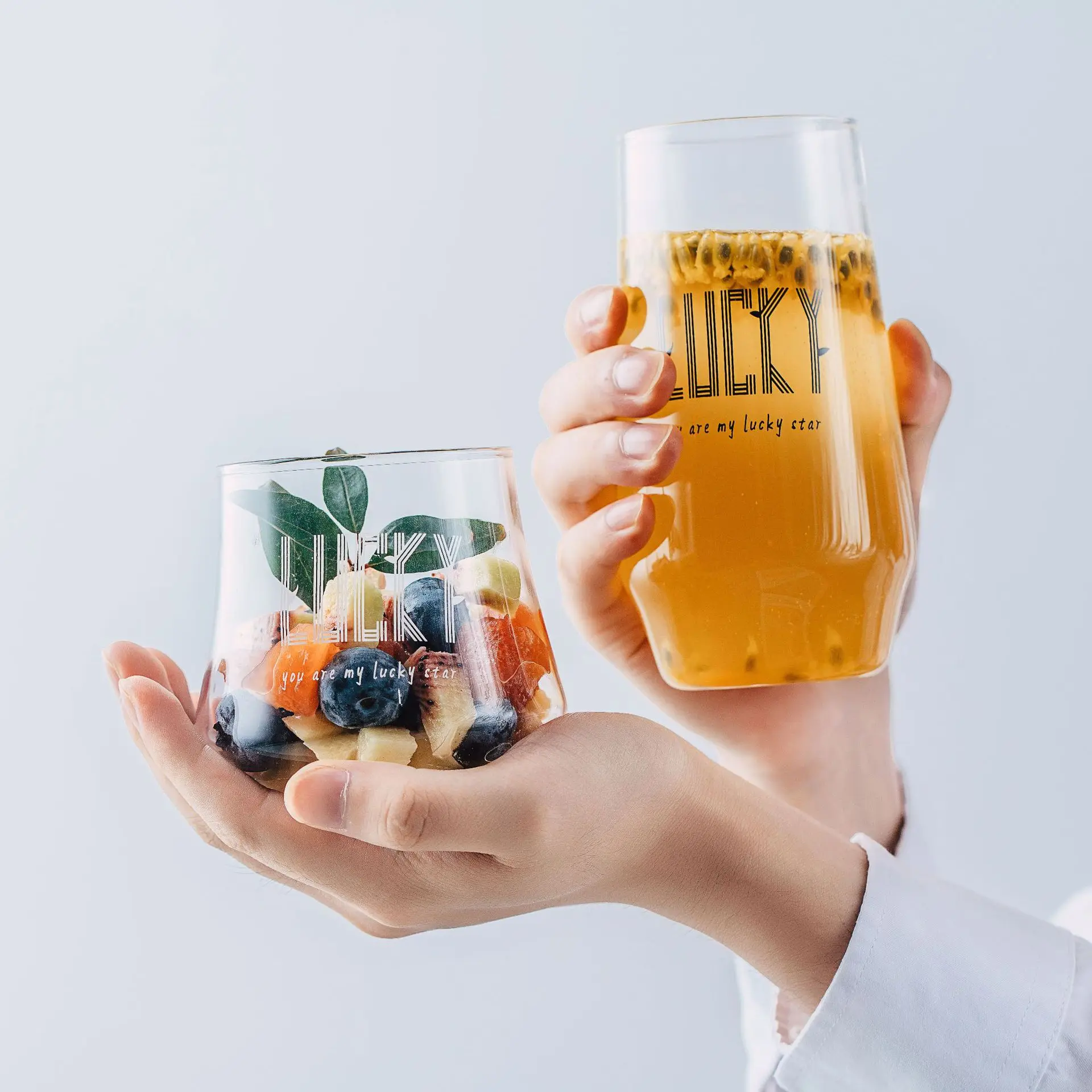 Wholesale Custom Nordic Heat-resistant Glass Coffee Milk Cup Home Dessert Juice Cups Simple Cold Drink Beer Glass