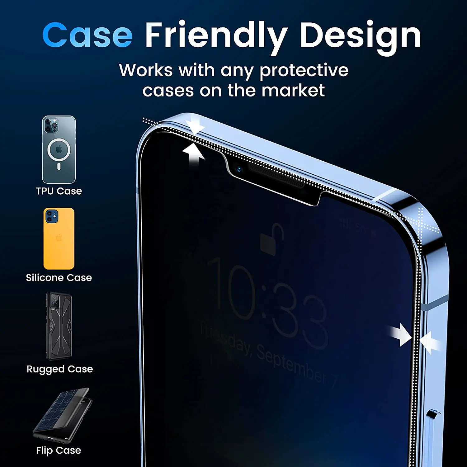 Easy install For iPhone 13 pro max Anti Spy Tempered Glass 9H Iphone Privacy Screen Protector Installation kit tool