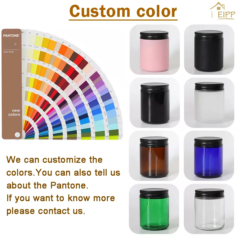 New Arrival Round Candle Jars Empty Amber Colorful Glass Candle Jars with Metal Gold Sliver Lids Plastic Lids for Home Wedding