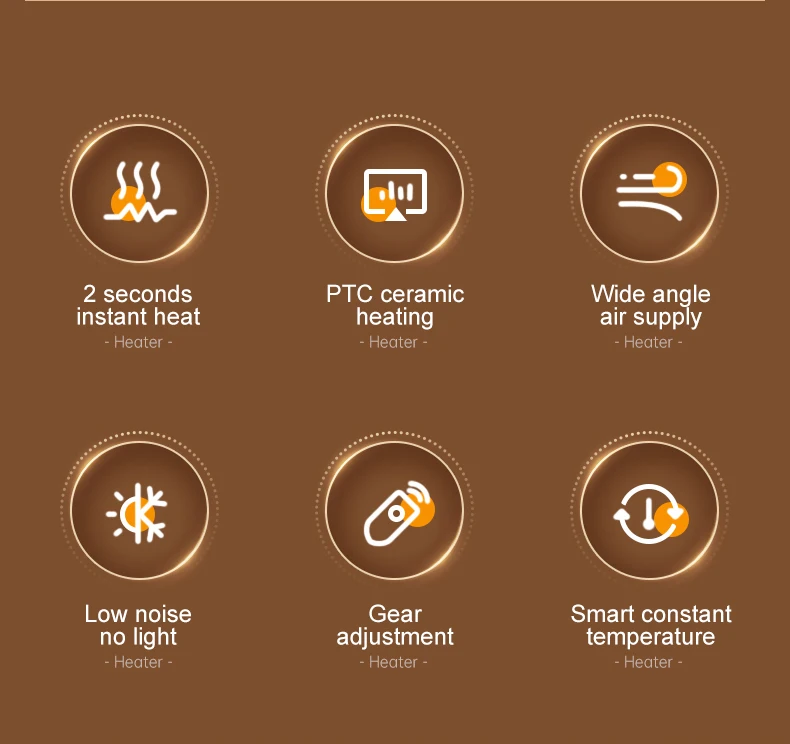 Portable Electric Heater Fan Electric Ptc Air Fan Heater Wall Mounted Heaters For Winter Home