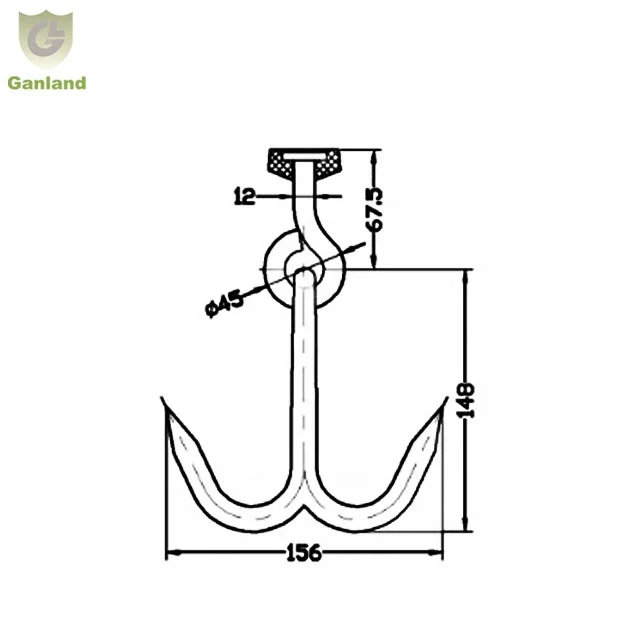 GL-18312 Stainless Steel Freezer Van Truck Double Meat Hook