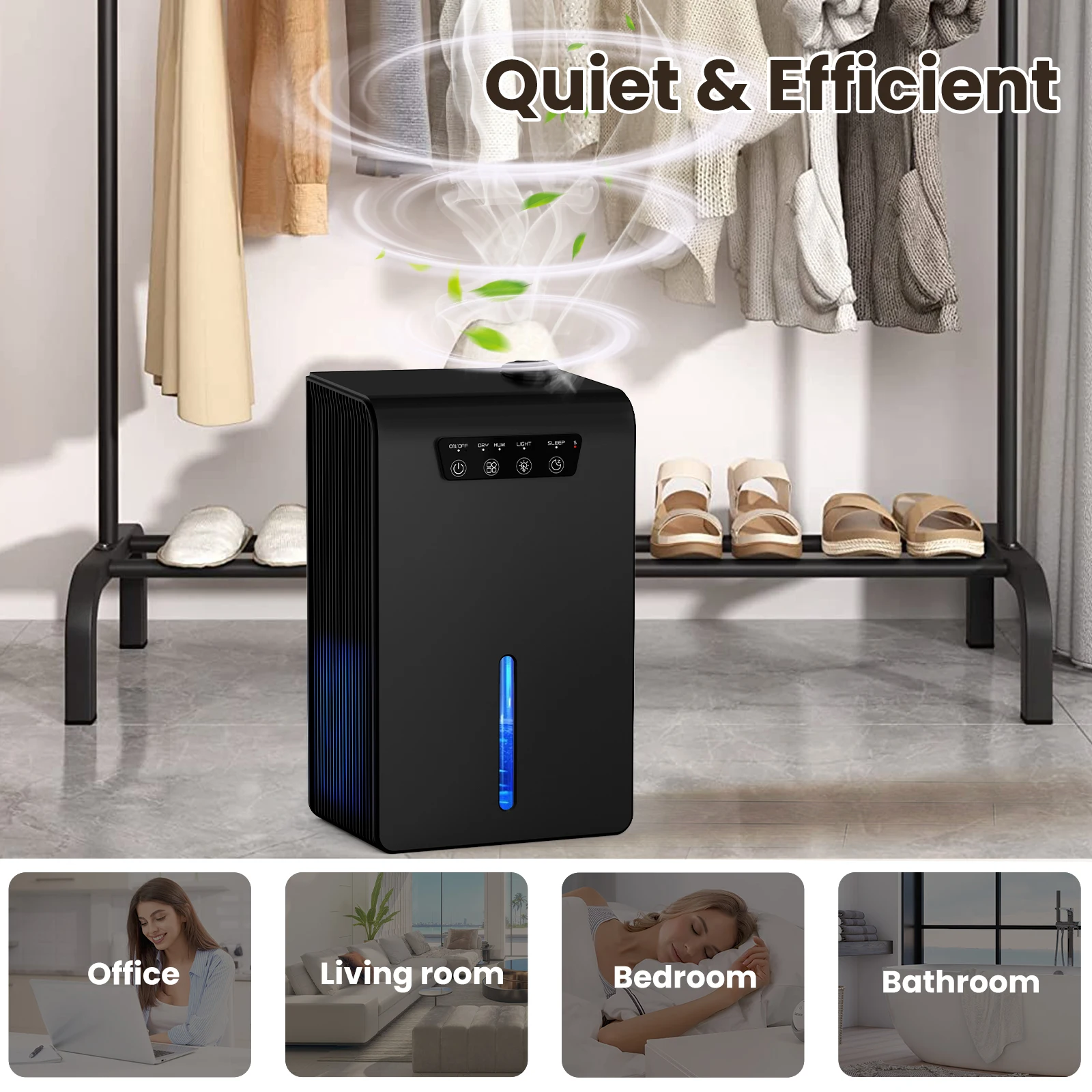 Smart Dehumidifier Screen Display Home Air Dehumidifier and Humidifier 2 in 1 for Bedroom Basement Hotel