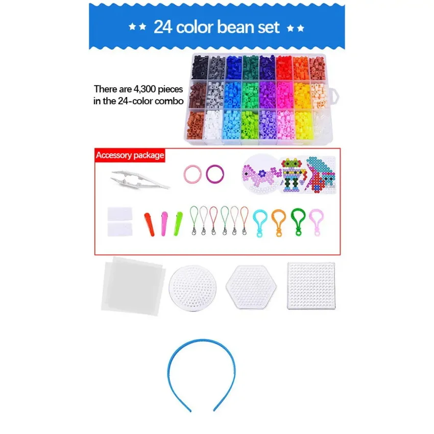 Wholesale 48 Colors Mixed Iron Beads Arts and Crafts Kit Bead Set for Diy