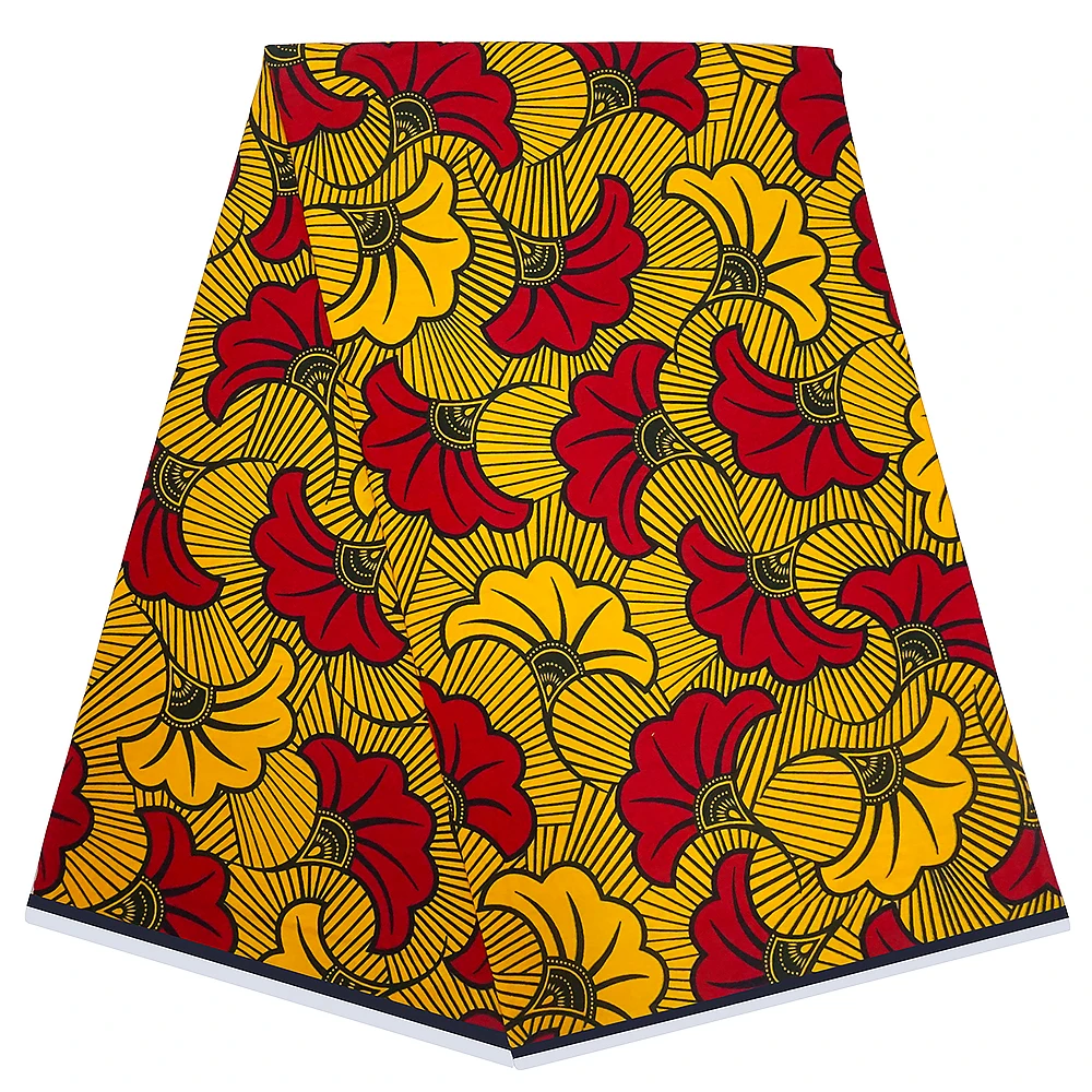 2024 Chinese Manufacture pagne africain Wax Print Fabric African Ankara Real Wax 100% Cotton Block printing  For Making Clothes