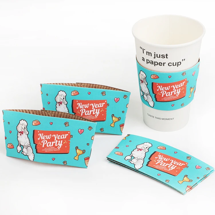 custom printed disposable eco hot and cold die cut coffee  cupsleeve with your own logo