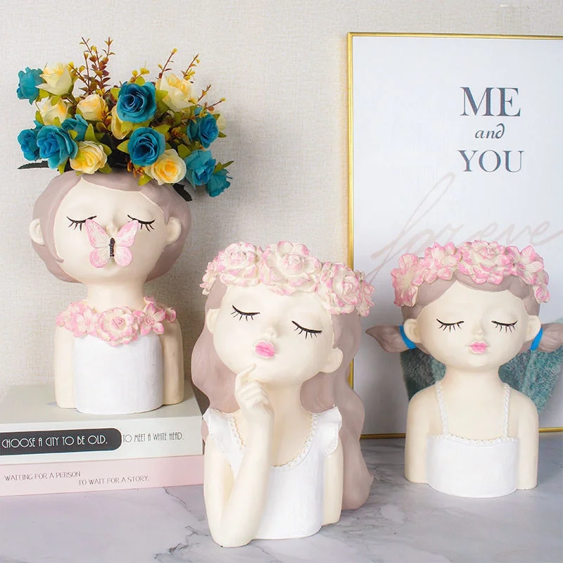 Artistry Nordic Wind Lovely Fairy Flowerpot & Creative Planters home and Garden decoration resin pot bonsai