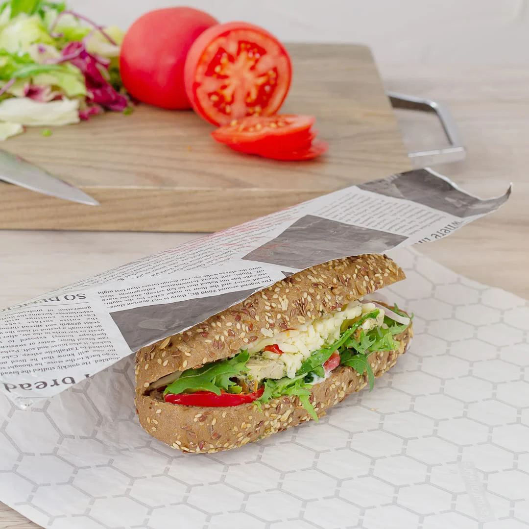 Premium Oil Proof Honeycomb Foil Grease Proof Deli Paper Foil Paper Lined Sheets For Food Logo Deli Paper