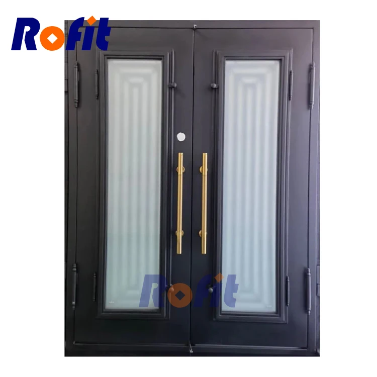 Professional manufacturing doors wrought iron seciroty gates Easy to install wrought iron entrance door awning