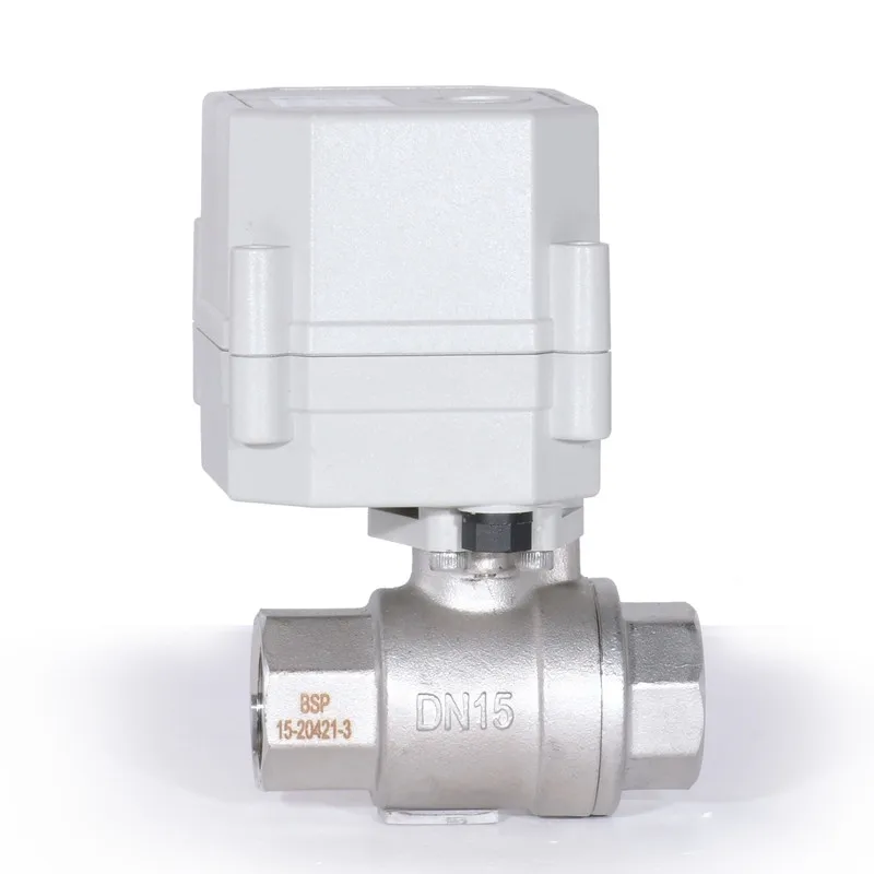 2-Way 1/4' 3/8' 1/2' SS304 Electric Proportional Modulating Ball Valve 9-24VDC 4-20mA 0-5V 0-10V Analog Signal
