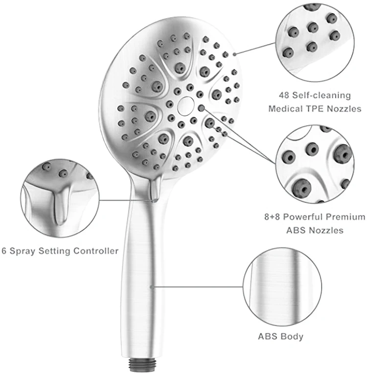 
12 setting high quality rainfall shower head system shower head combo 