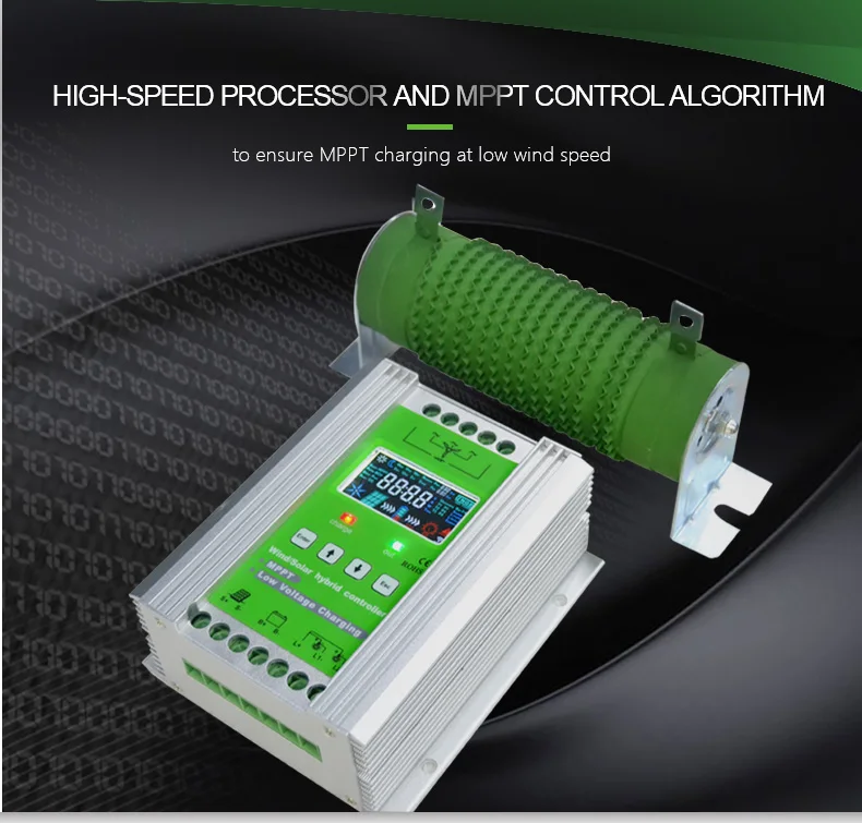 24V/48V MPPT With RS485 communication Wind Solar Hybrid Charge Controller 800W wind plus 600W Solar