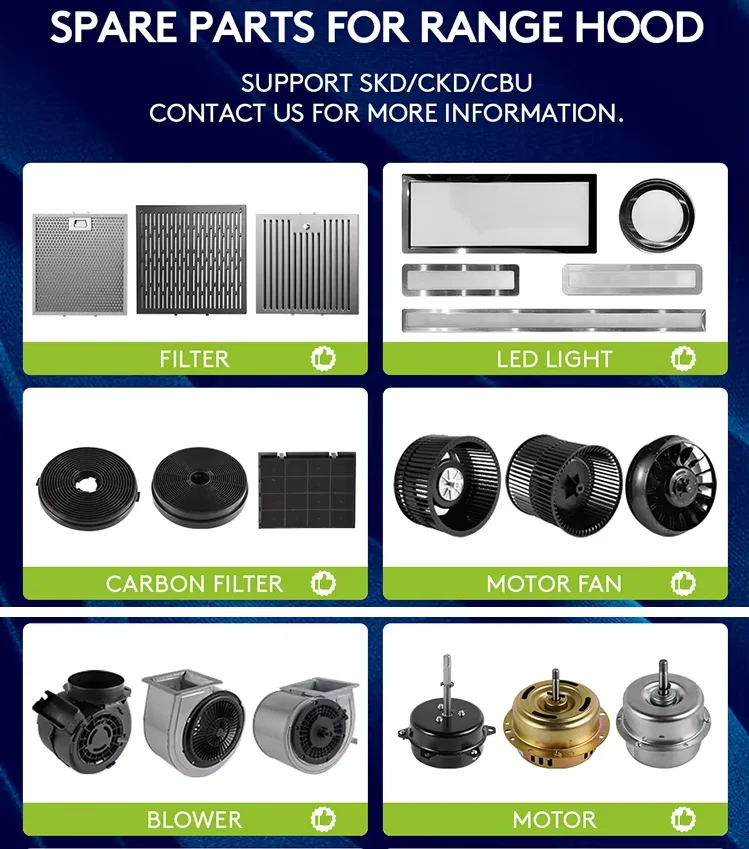 High Quality Low Noise Cooker Range Hood Under Cabinet Downdraft 90cm Cooker Hoods