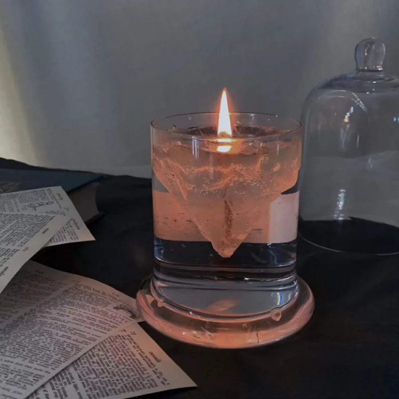 Creative Floating Candles Three-dimensional Iceberg Jelly Wax Handmade Candle Suspended Romantic Transparent Iceberg Home Decor