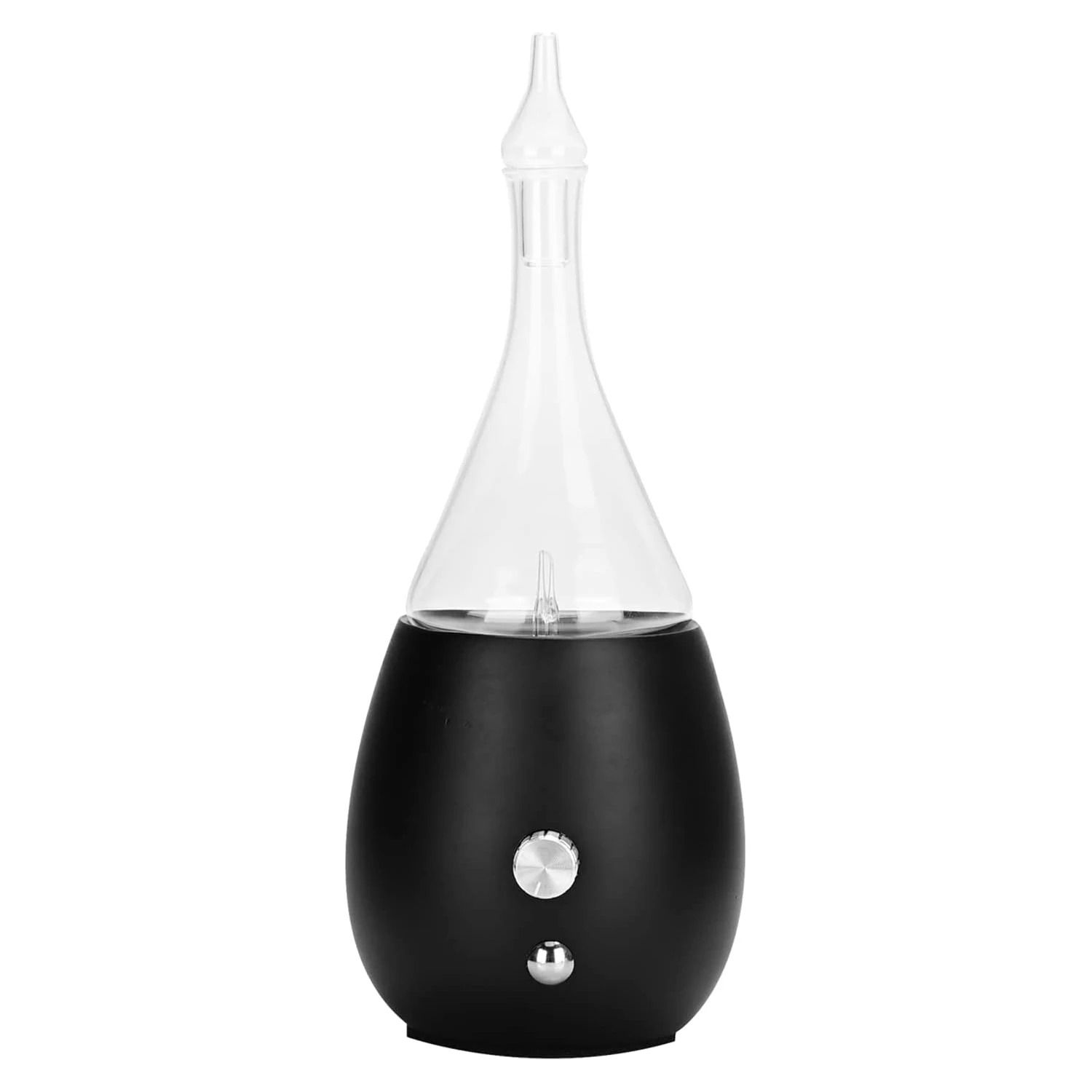 Raindrop Style Wood Base and Glass Top Portable Nebulizing Essential Oil Diffuser Waterless Scent Diffuser for Aromatherapy