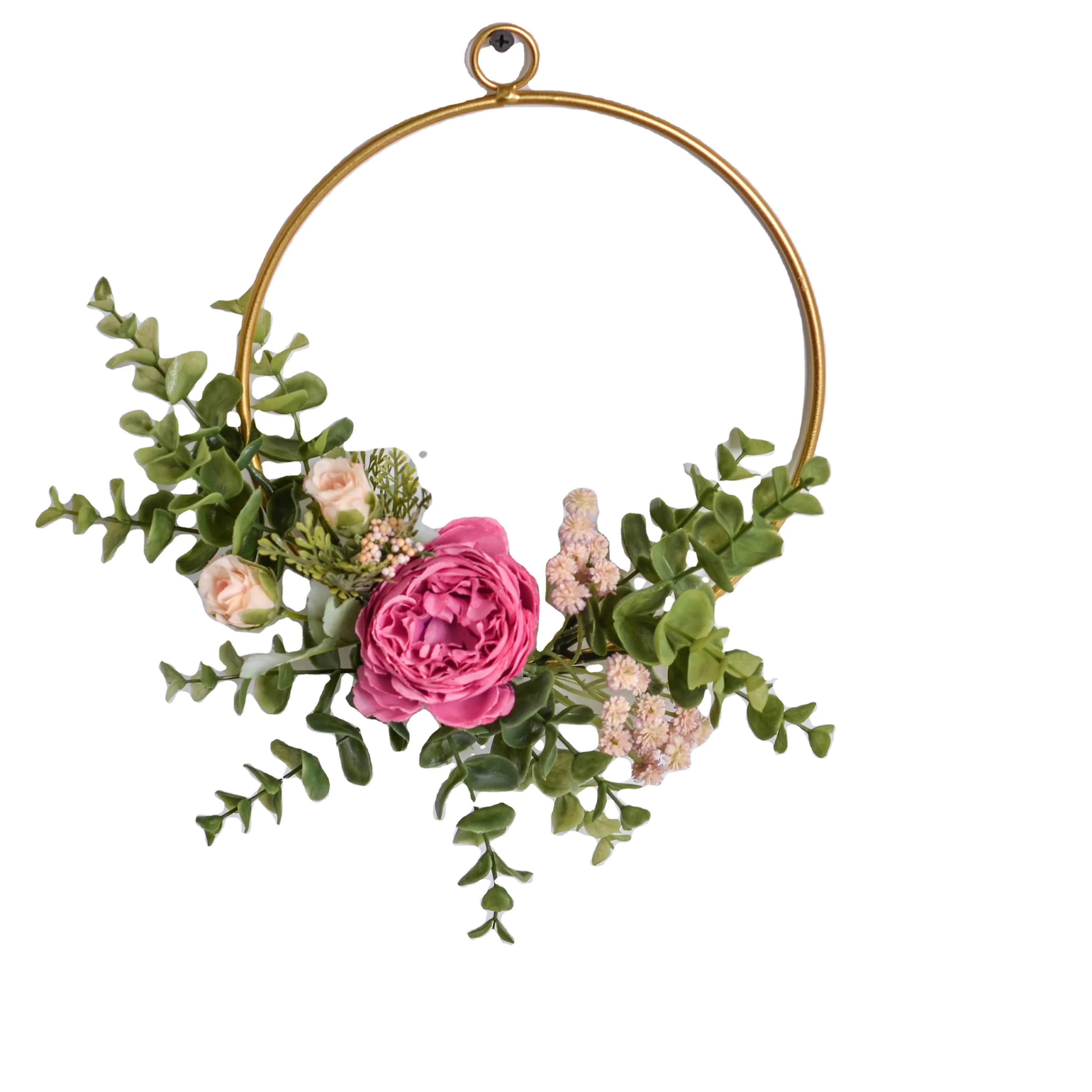 New Plastic Flower Wreath Hennessy Roses Spell Pomegranate Roses Champagne Spell Sky Star Geometric Wedding Wall Hanging Decor