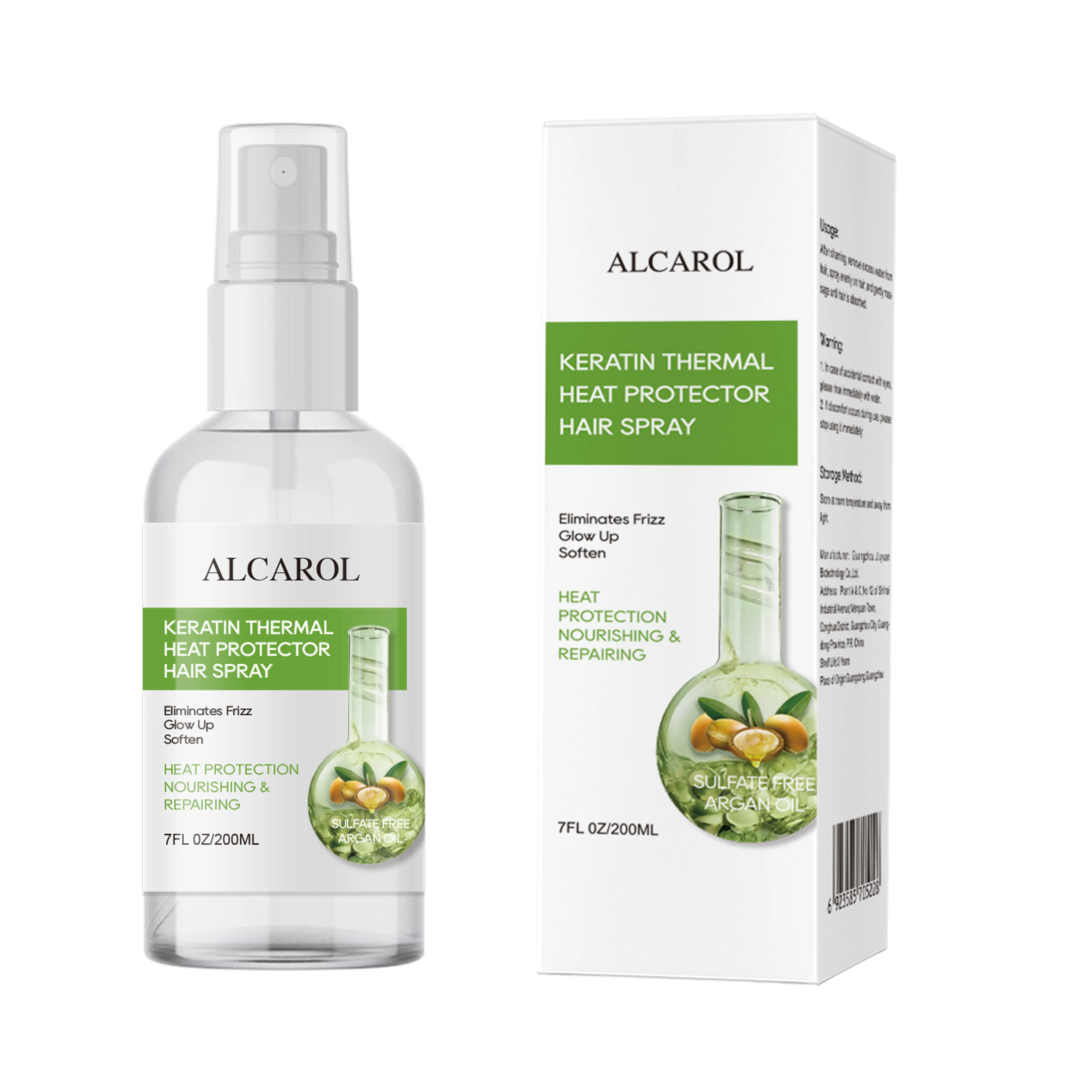 ALCAROL Custom Heat Protecting Spray Oil Based Hair Styling Hair Thermal & Heat Protectant Spray for All Hair Type