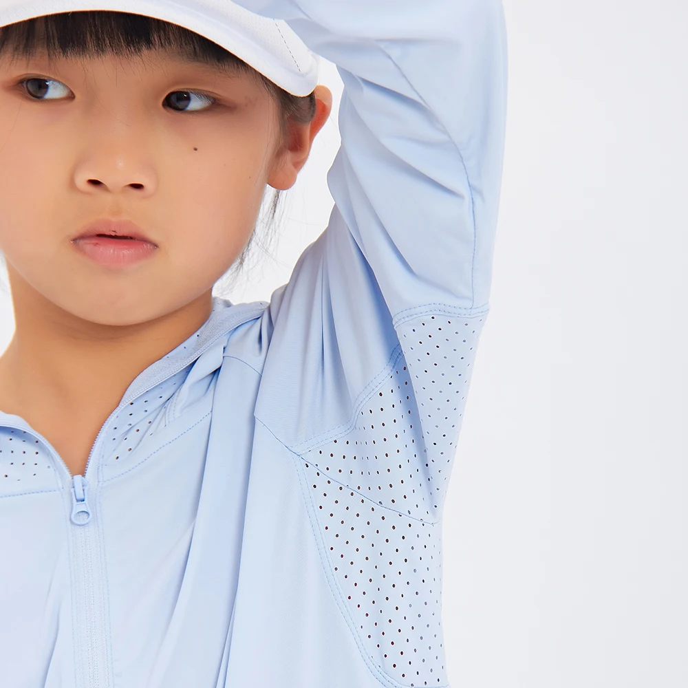 Children Water Resistant Quick Dry Mesh Uv Proof Jacket Casual Thin Breathable Uv Sun Protection Clothing for Kid